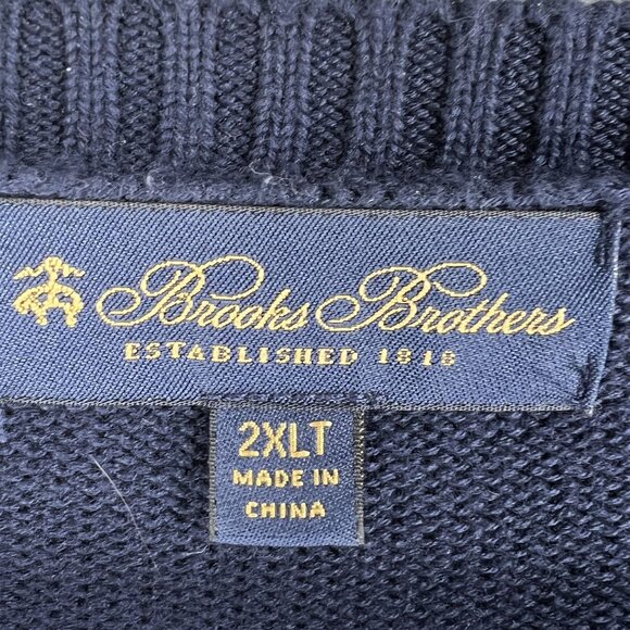 Brooks Brothers 2XLT Colorblock Striped Crewneck Ribbed Sweater Nautical Preppy - Picture 11 of 14